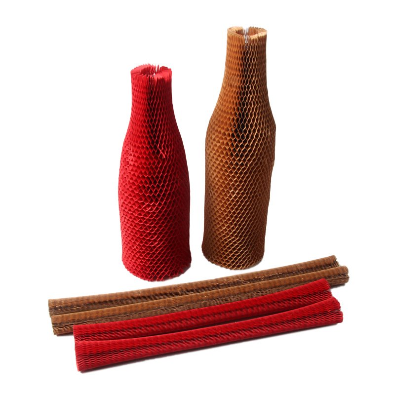 Wholesale honeycomb paper wrap packaging cover wine bottle protector sleeve