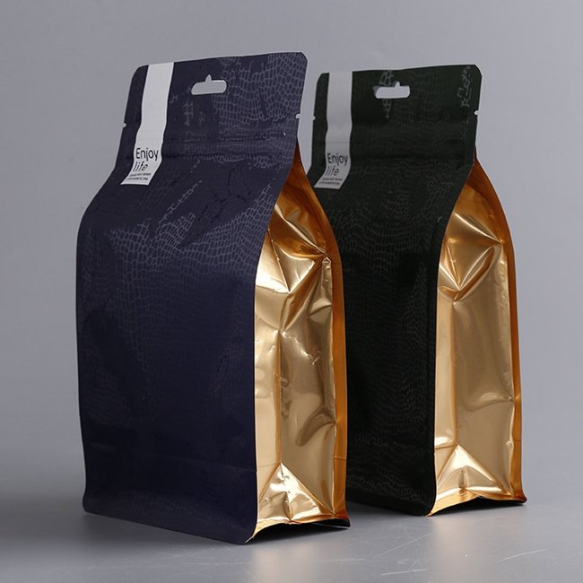 Custom printing resealable black coffee packaging bag