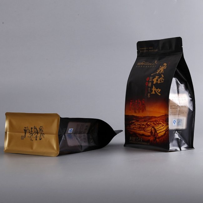Custom printing resealable black coffee packaging bag