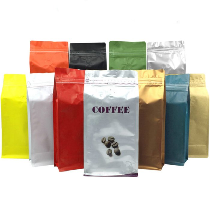 Custom printing resealable black coffee packaging bag