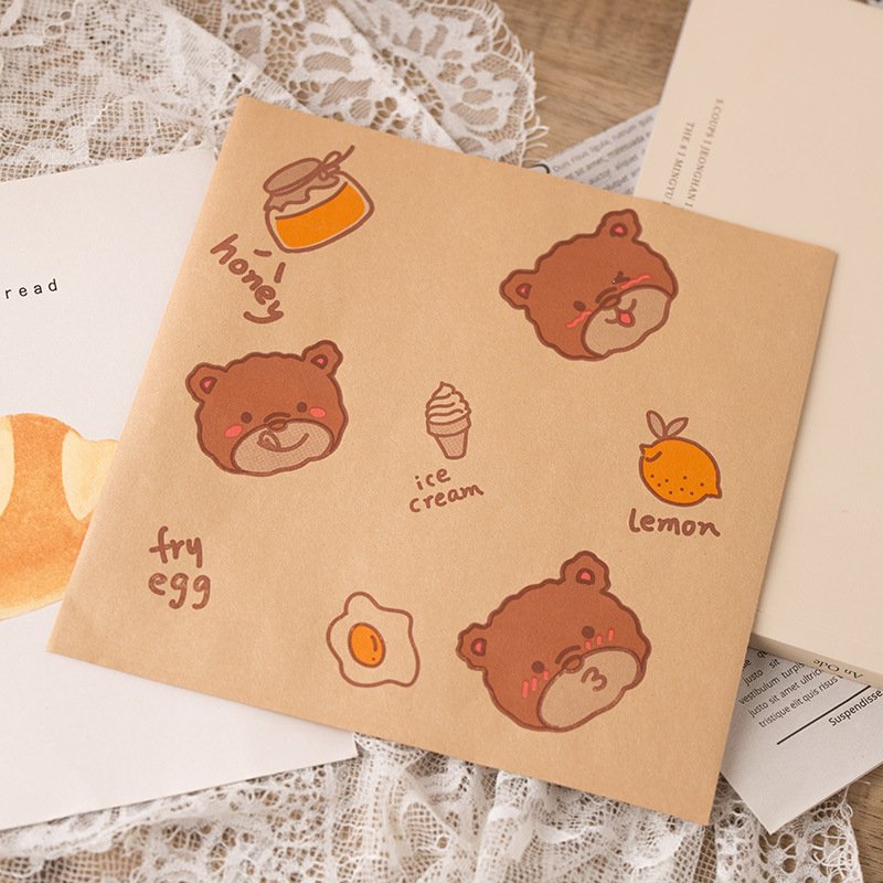 Home Breakfast Meat Roll Bread Burger Packaging Paper Food Grade Coated Sandwich Wrapper