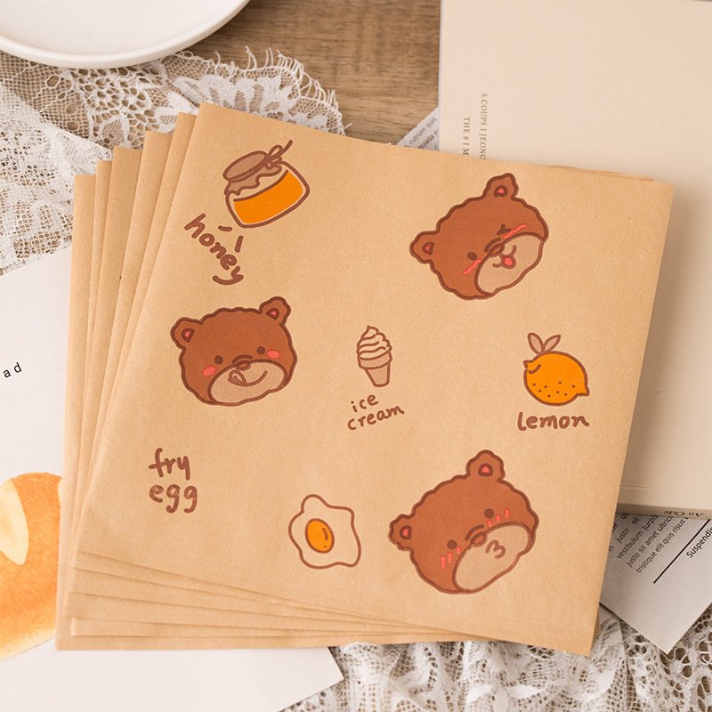 Home Breakfast Meat Roll Bread Burger Packaging Paper Food Grade Coated Sandwich Wrapper