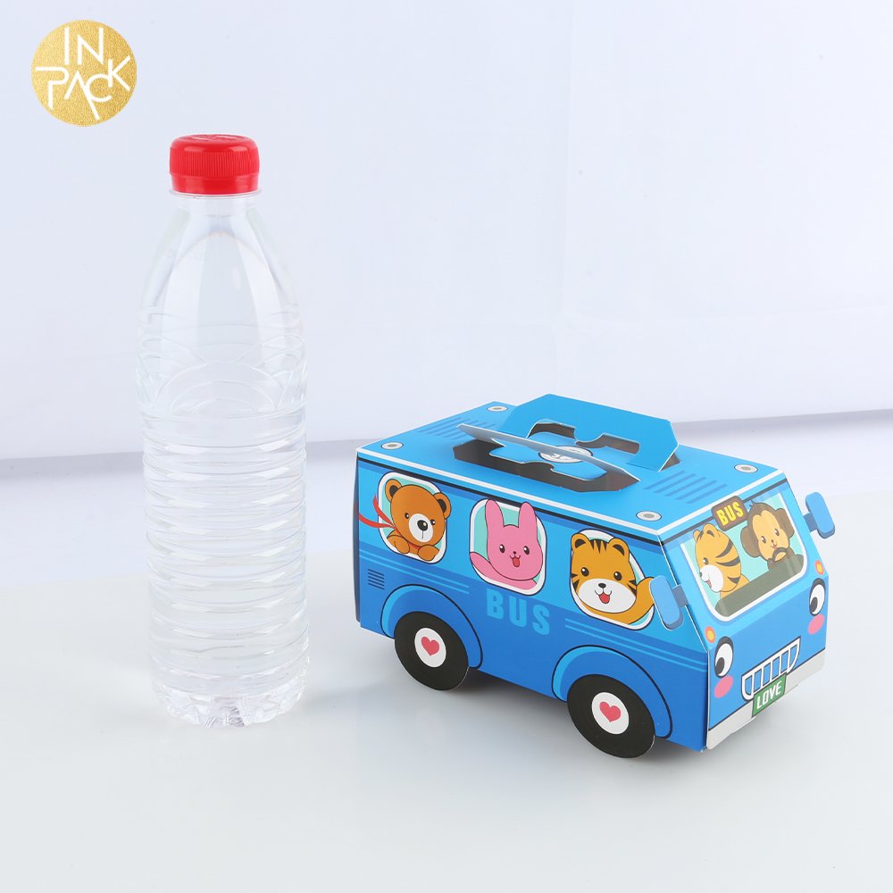 INPACK Custom Folding Cardboard Cartoon Design Kid Birthday Party Gift Cookie Candy Chocolate Doughnut Cake Packaging Paper Box