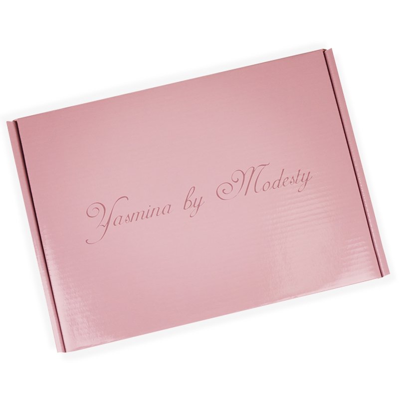 Exquisite top-end customized logo pink corrugated gift paper mailer box packaging with gloss lamination