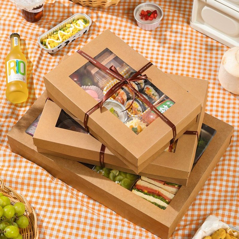 custom fast food packaging boxes disposable paper box for picnic food packaging paper boxes food packaging kraft paper