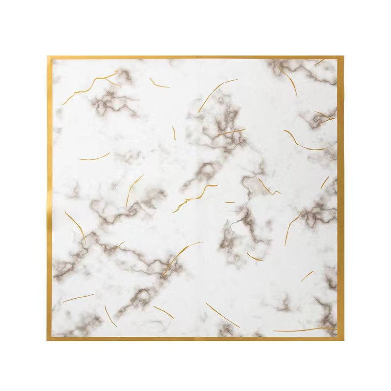 Flower Wrapping Paper with Golden Edge Waterproof Bouquet Paper Florist Packaging Paper for Wedding Gift