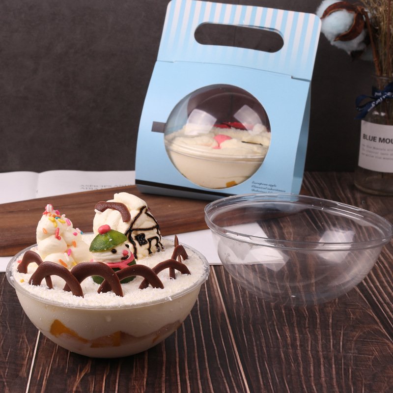 Handel Christmas Packaging Box Round Spherical Cake Box Transparent Baked Pastry Packing Round Cake Gift Box