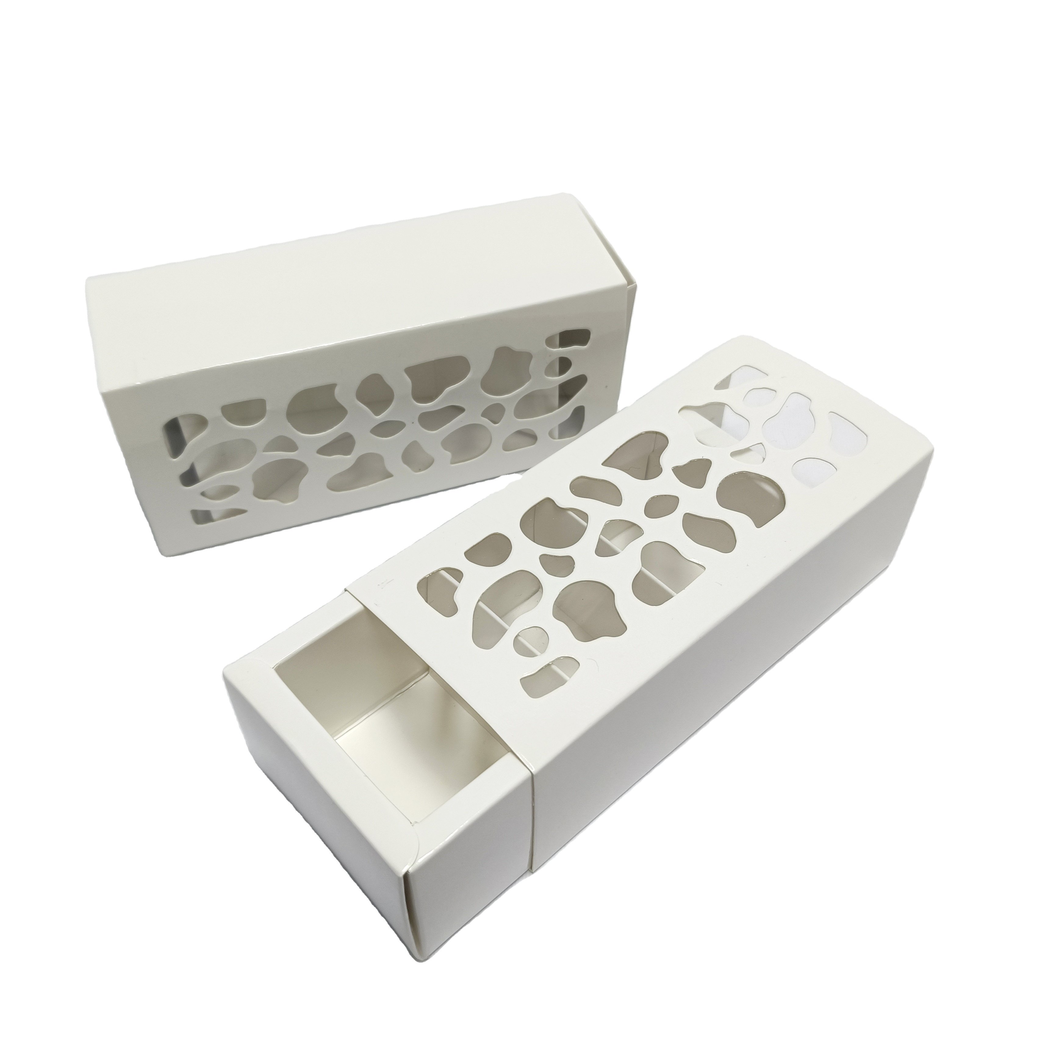 .Custom Wholesale Kraft Paper Drawer Candies Pens Gifts Packaging Paper Box Logo Printed Hollow Out