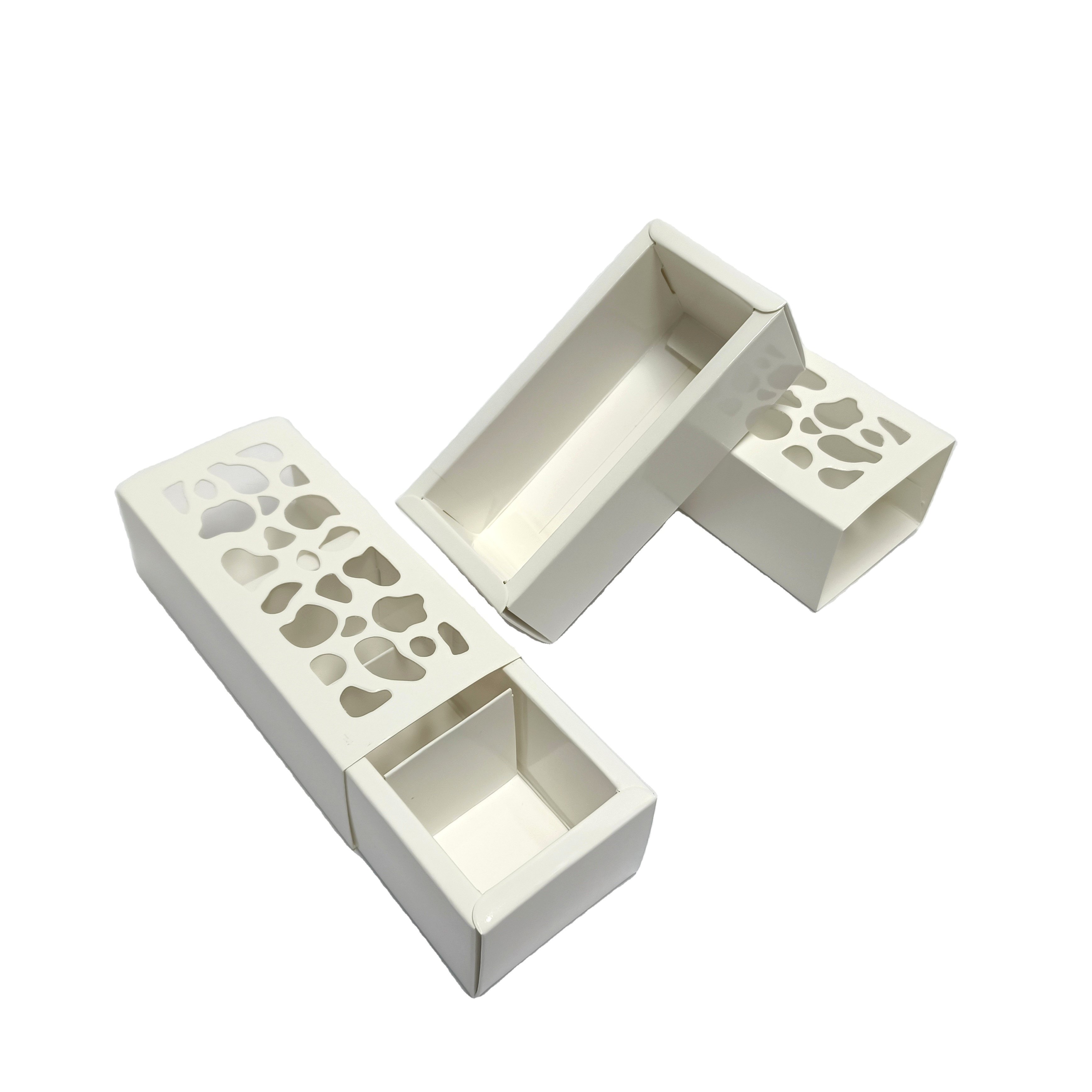 .Custom Wholesale Kraft Paper Drawer Candies Pens Gifts Packaging Paper Box Logo Printed Hollow Out