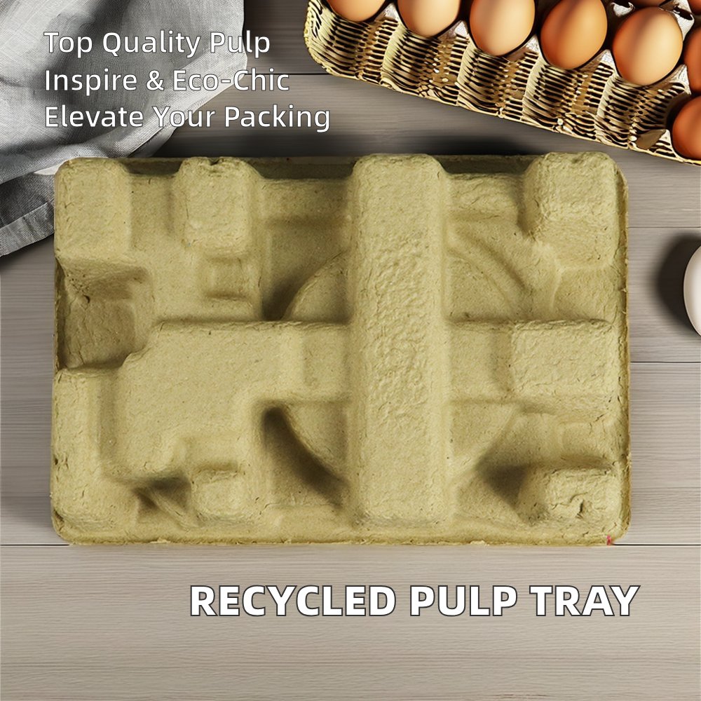 Custom Designed Biodegradable Recycled Kraft Paper Pulp Tray Molded Pulp Packaging Chemical Pulping Type