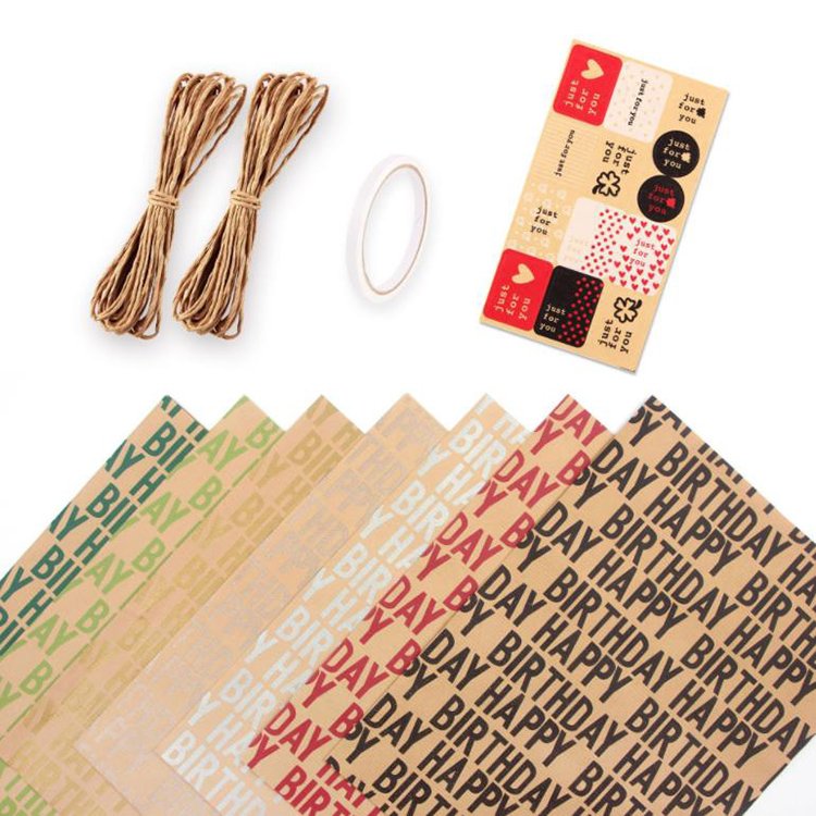 Set of brown kraft paper folding paper gift wrapping paper