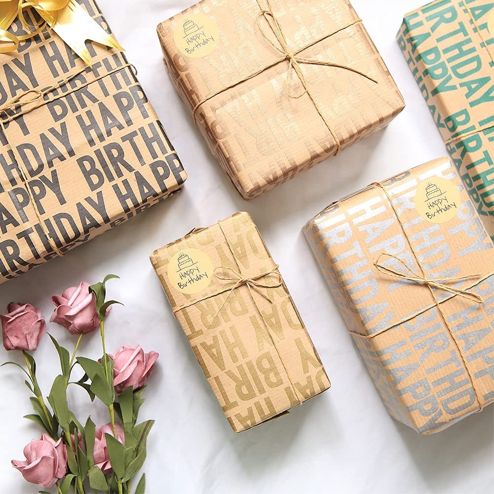 Set of brown kraft paper folding paper gift wrapping paper