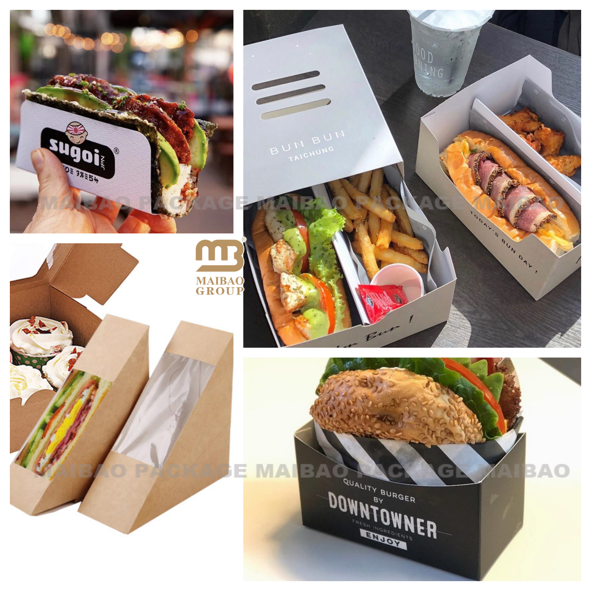 Custom Printing Logo Sandwich Drawer Packaging Paper Box Food Grade Paper Hot Dog Drawer Box, Food Grade Kraft Paper Drawer Box