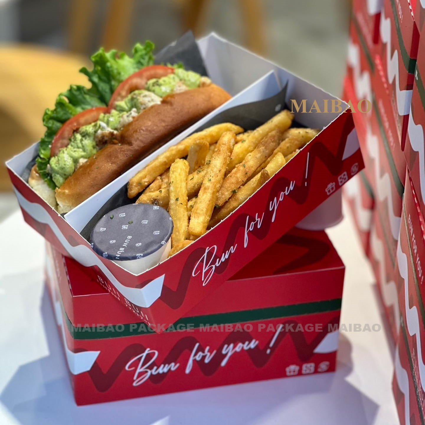 Custom Printing Logo Sandwich Drawer Packaging Paper Box Food Grade Paper Hot Dog Drawer Box, Food Grade Kraft Paper Drawer Box