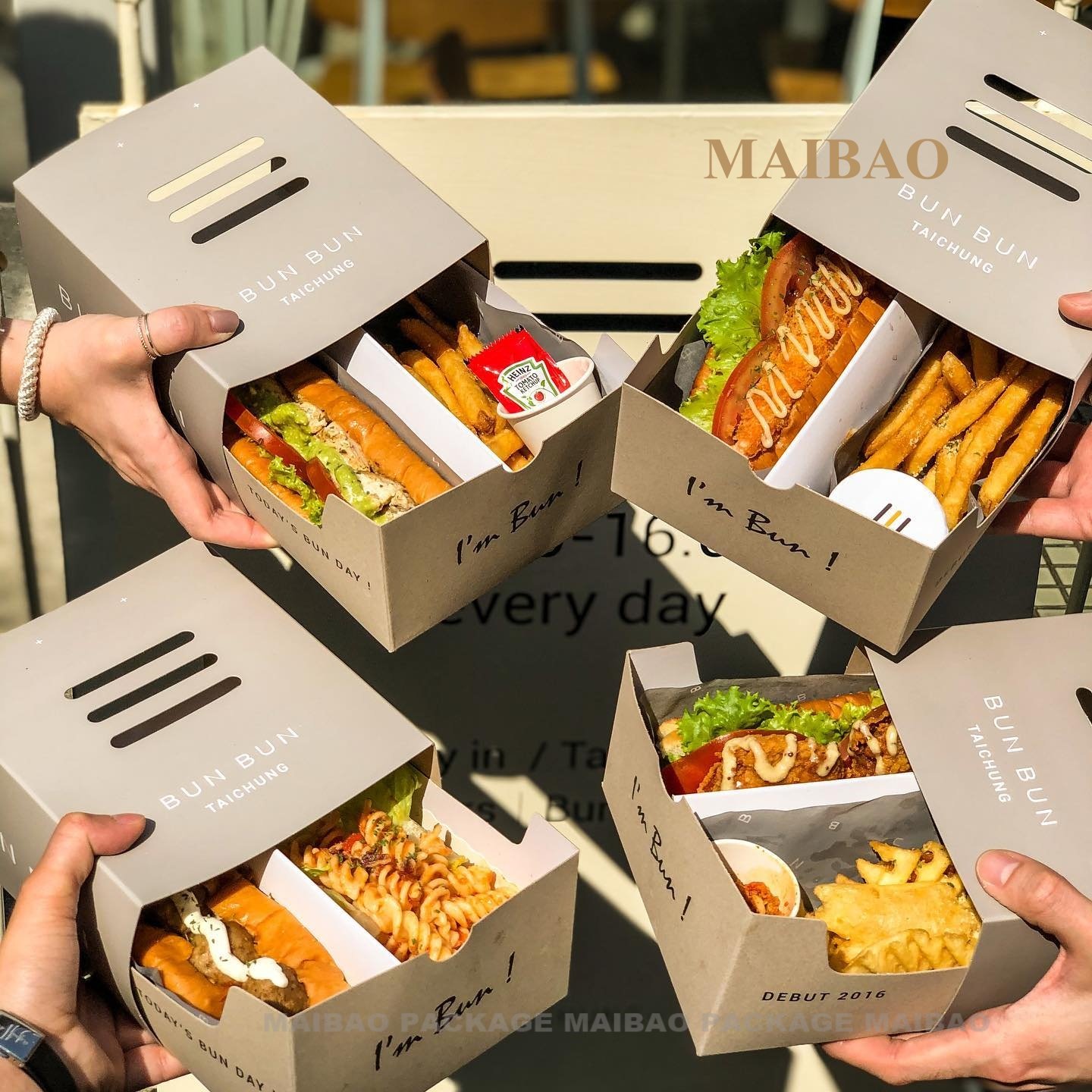 Custom Printing Logo Sandwich Drawer Packaging Paper Box Food Grade Paper Hot Dog Drawer Box, Food Grade Kraft Paper Drawer Box