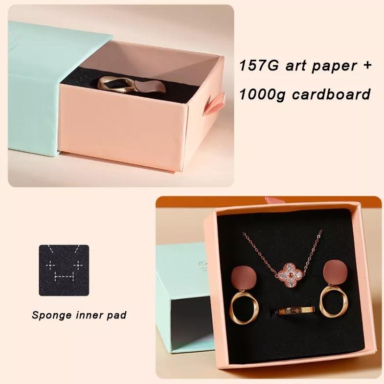 Wholesale luxury custom logo small cardboard box jewellery storage packaging paper jewelry box with sponge