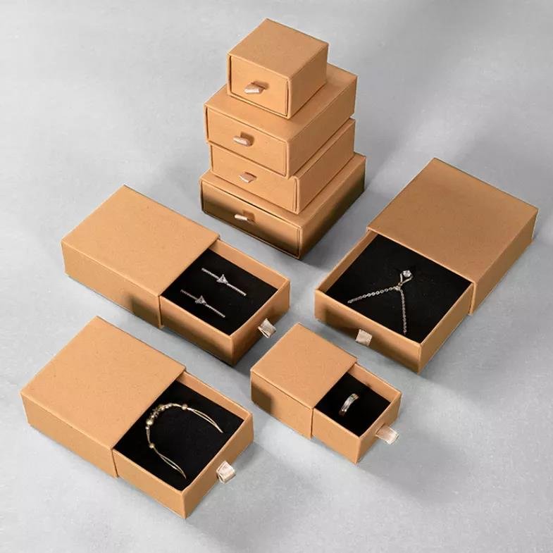 Wholesale luxury custom logo small cardboard box jewellery storage packaging paper jewelry box with sponge