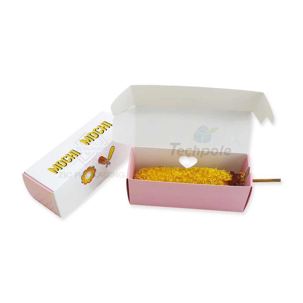 Custom Logo Eco-friendly Disposable Takeaway Hot Dog Food Container Chili Cheese Corn Dog Packaging Paper Box