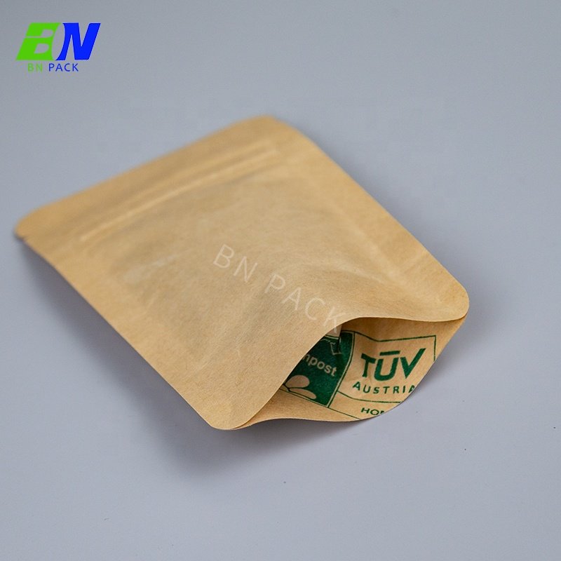 In Stock Biodegradable Food Grade Stand up Pouch With Zipper Kraft Paper Morinaga Powder Tea Bags Pack Coffee With Valve