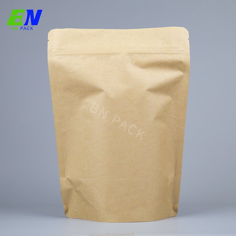 In Stock Biodegradable Food Grade Stand up Pouch With Zipper Kraft Paper Morinaga Powder Tea Bags Pack Coffee With Valve