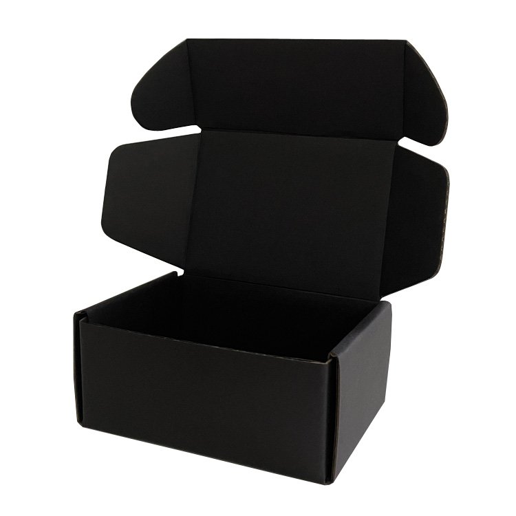 Custom Black Unique design Corrugated paper shipping packing box for underwear shoes gift