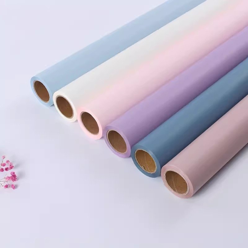 Solid Thin Roll Flower Paper Waterproof Floral Bouquet Wrapping Paper Florist Supplies Packaging Paper for Wedding Gift DIY