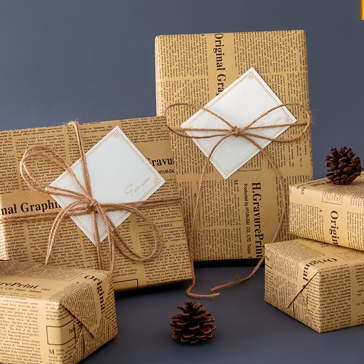 High Quality Customized Logo Gift Packaging Paper Kraft Wrapping Paper for Packaging