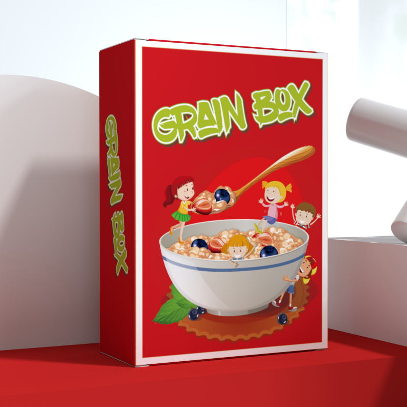 New arrival Digital Printing Recyclable custom paper Box Cute Pattern Oatmeal snack Packaging Paper Box