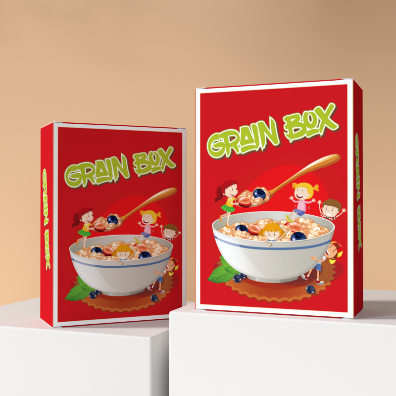 New arrival Digital Printing Recyclable custom paper Box Cute Pattern Oatmeal snack Packaging Paper Box