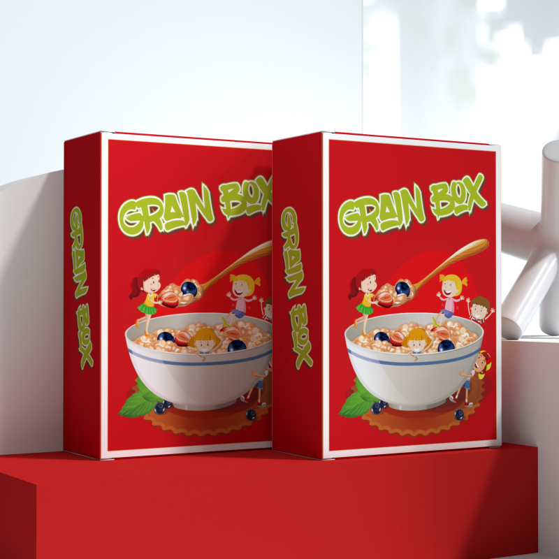 New arrival Digital Printing Recyclable custom paper Box Cute Pattern Oatmeal snack Packaging Paper Box
