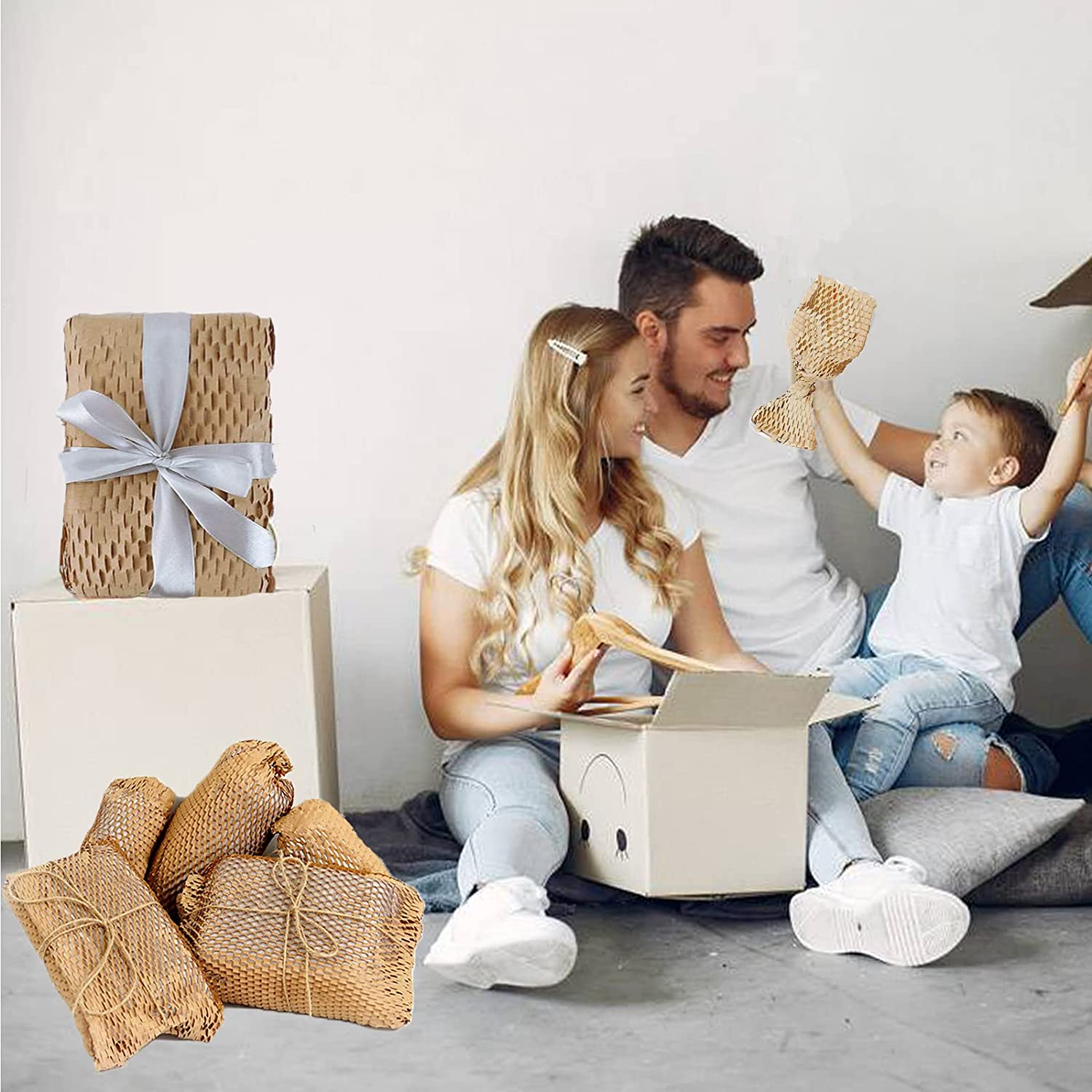 High Quality Kraft Wrapping Paper Eco-Friendly Wrap Packaging Cushion Kraft Honeycomb Paper Roll