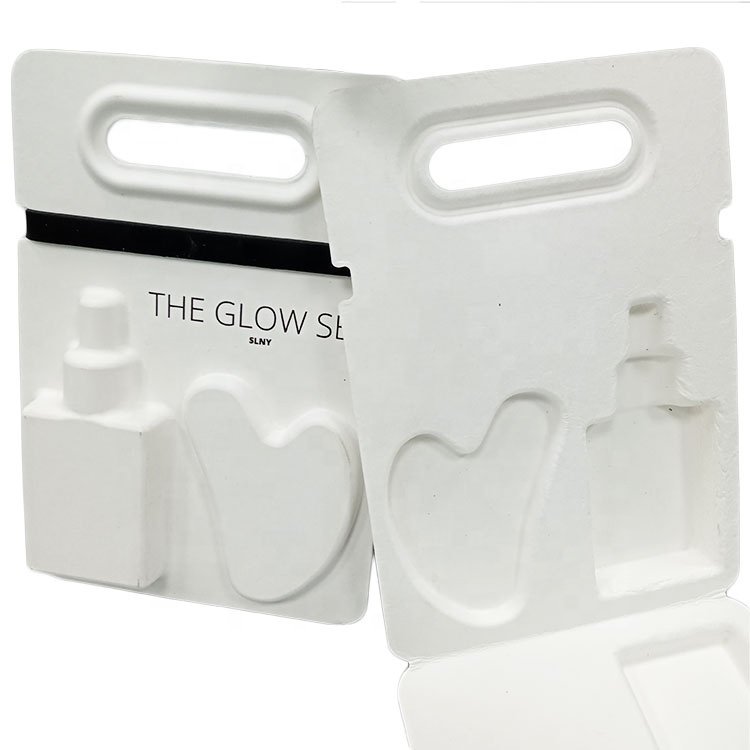 Customized scraping board pulp box 100% Compostable eco-friendly mold pulp box with elastic band Biodegradable Packaging