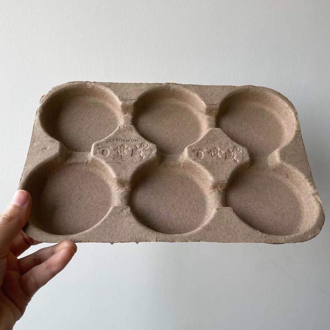 wholesale beer bottle shipper pulp molded tray paper pulp packaging protective wine shipper