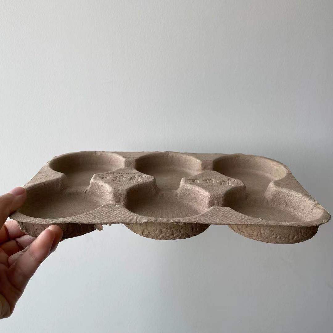 wholesale beer bottle shipper pulp molded tray paper pulp packaging protective wine shipper