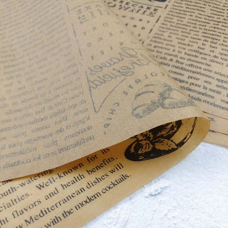Printed greaseproof paper,high quality food grade greaseproof paper raw material,burger wrapping paper in roll
