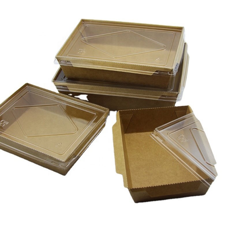Kraft paper cake packaging cupcake box bakery packing box with window for pastry and cookie