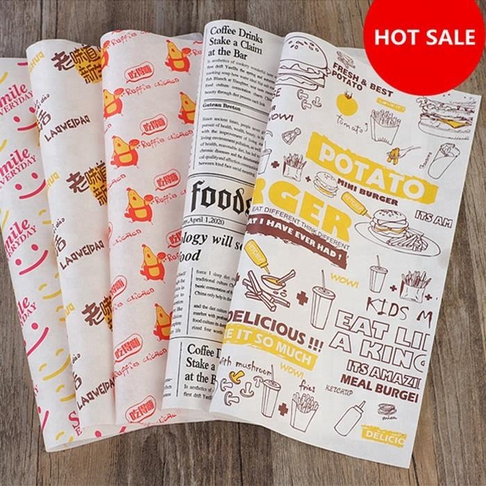 custom logo greaseproof burger wrapping paper