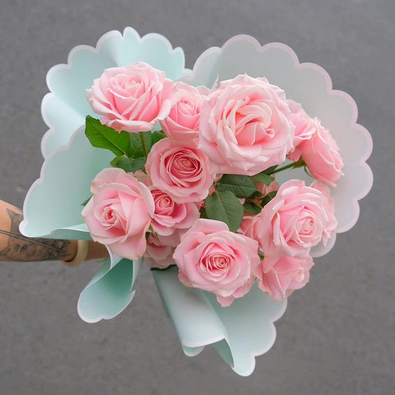 JAYWOOD Mother's Day Flower Packaging Petal Wrapping Paper Double Sided Solid Color Edge Bouquet Florist Floral Art Wholesale