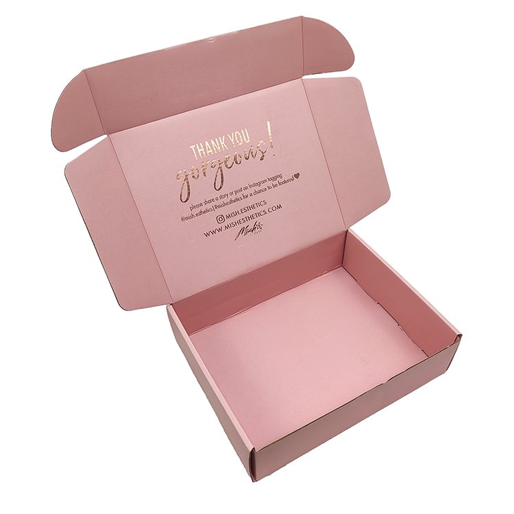 SENCAI Custom Printed Logo Pink Apparel Packaging Shipping Corrugated Box