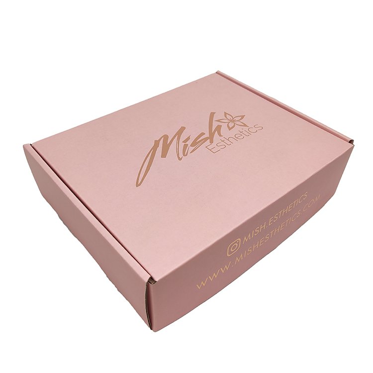 SENCAI Custom Printed Logo Pink Apparel Packaging Shipping Corrugated Box