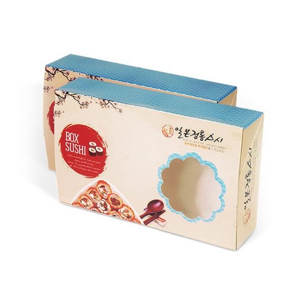 Custom Recyclable Disposable Paper Packaging Box Sushi Takeaway Paper Box with Divider Section