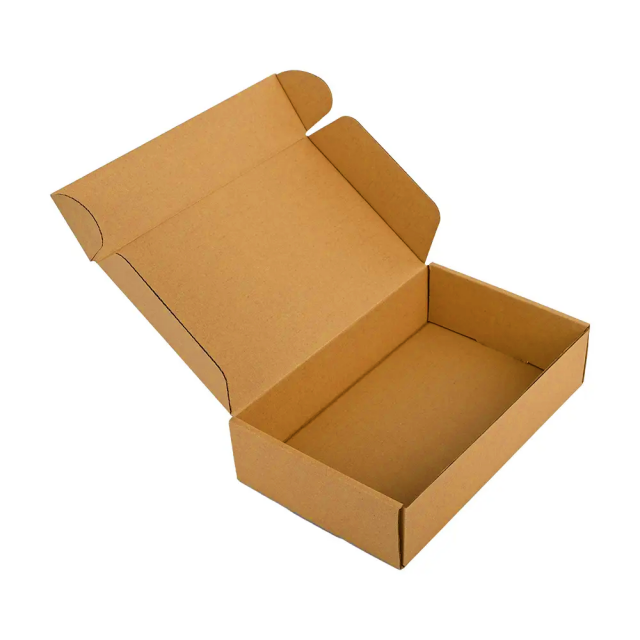 Cheap brown kraft paper folding corrugated packaging box suitable for express clothing T-shirt packaging and transportation