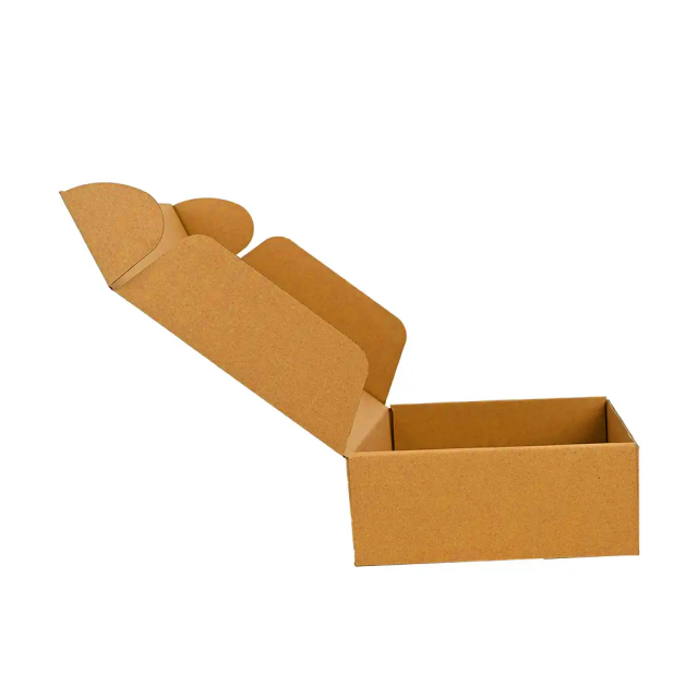 Cheap brown kraft paper folding corrugated packaging box suitable for express clothing T-shirt packaging and transportation