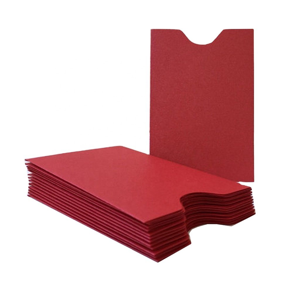 High quality MOQ 3000 custom printed credit gift card paper envelopes sleeve hotel key card holder