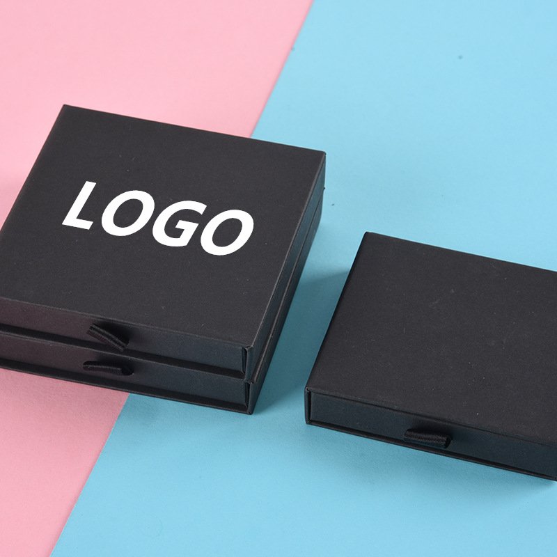 Bulk Custom Gold Foil Stamping Logo Jewelry Boxes Packaging Pink Cardboard Jewelry Paper Packaging Drawer Box