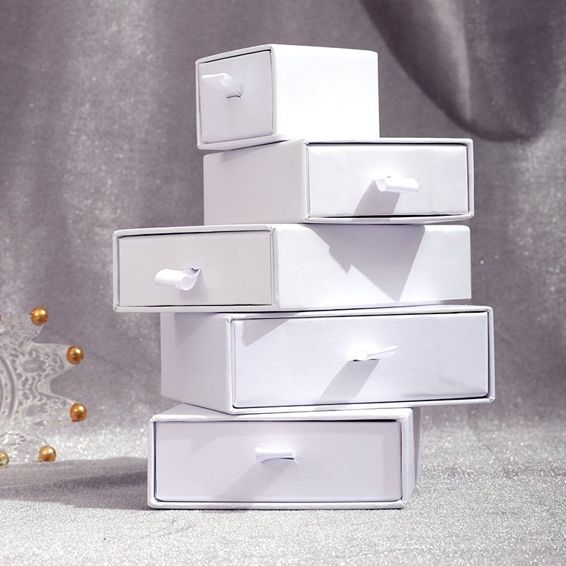 Bulk Custom Gold Foil Stamping Logo Jewelry Boxes Packaging Pink Cardboard Jewelry Paper Packaging Drawer Box