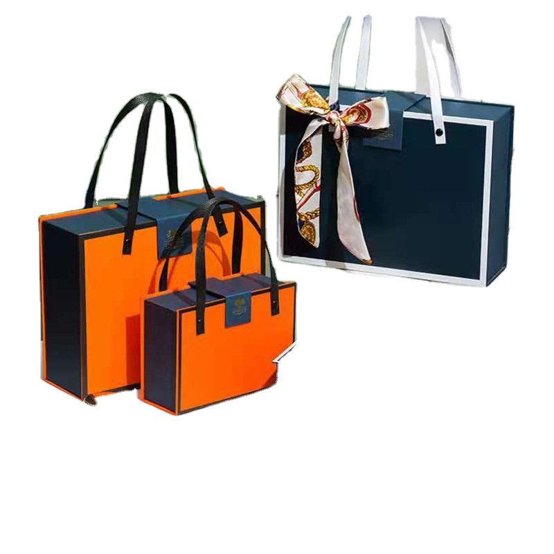Gift box blue orange red new year Christmas gift box