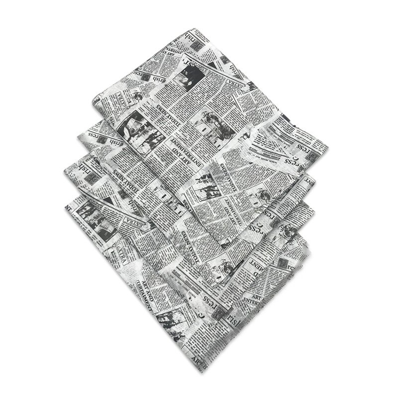 Customised Retro English Newspaper Printed Tissue Paper Flowers Wrapping Gifts Packaging Papers