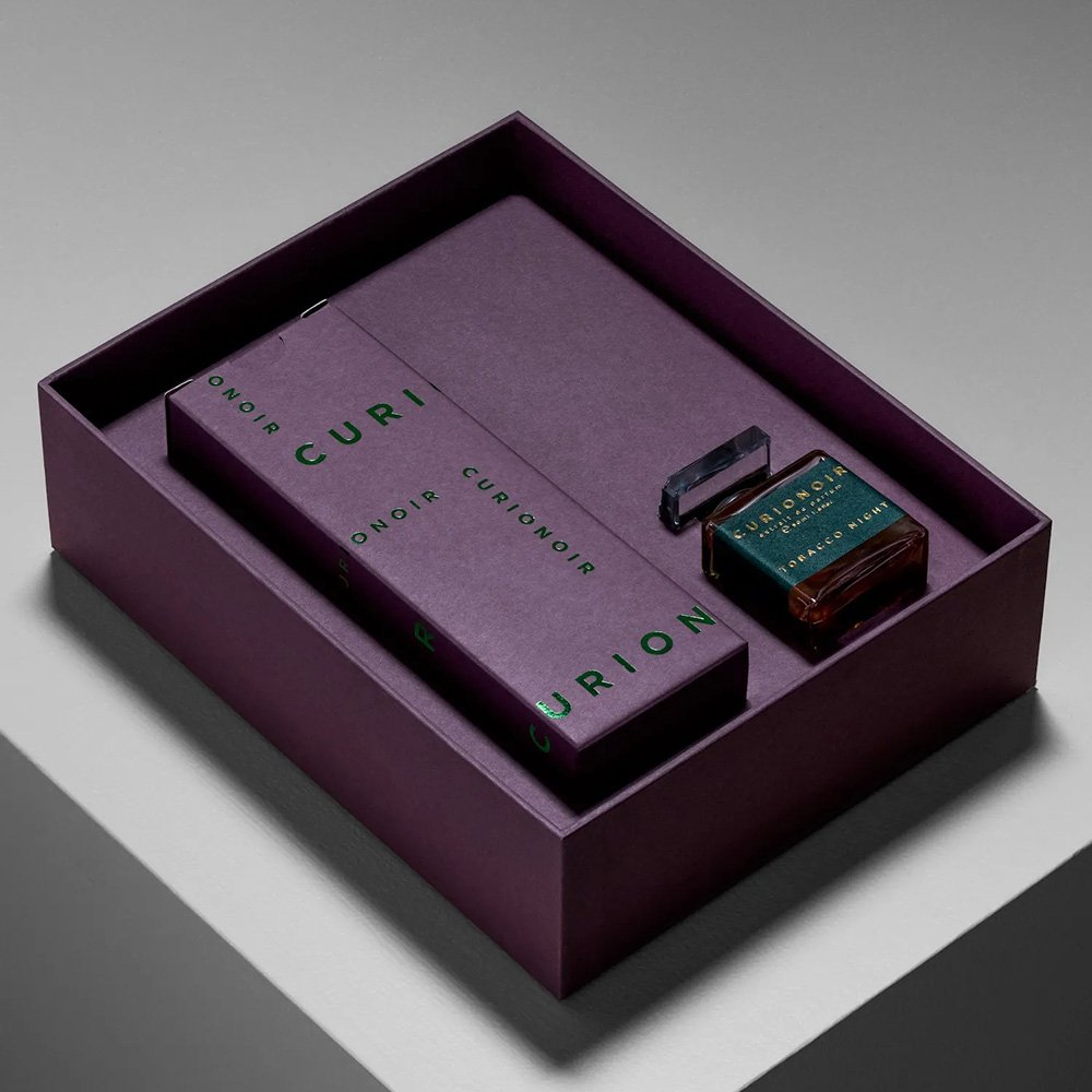 Custom Purple Luxury Rigid Cardboard Perfume Packaging Paper Drawer Gift Box With Tray