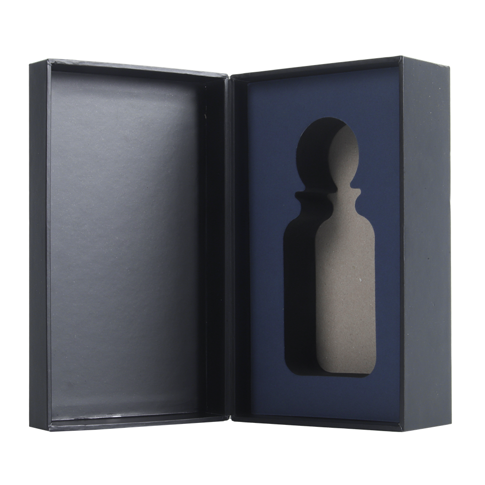 Luxury Black Cosmetic Cardboard 50ml Perfume Gift Paper Box With Magnetic Closure
